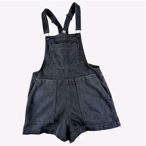 Aerie Shortalls Gray Denim Bib Front Pockets Size‎ XS